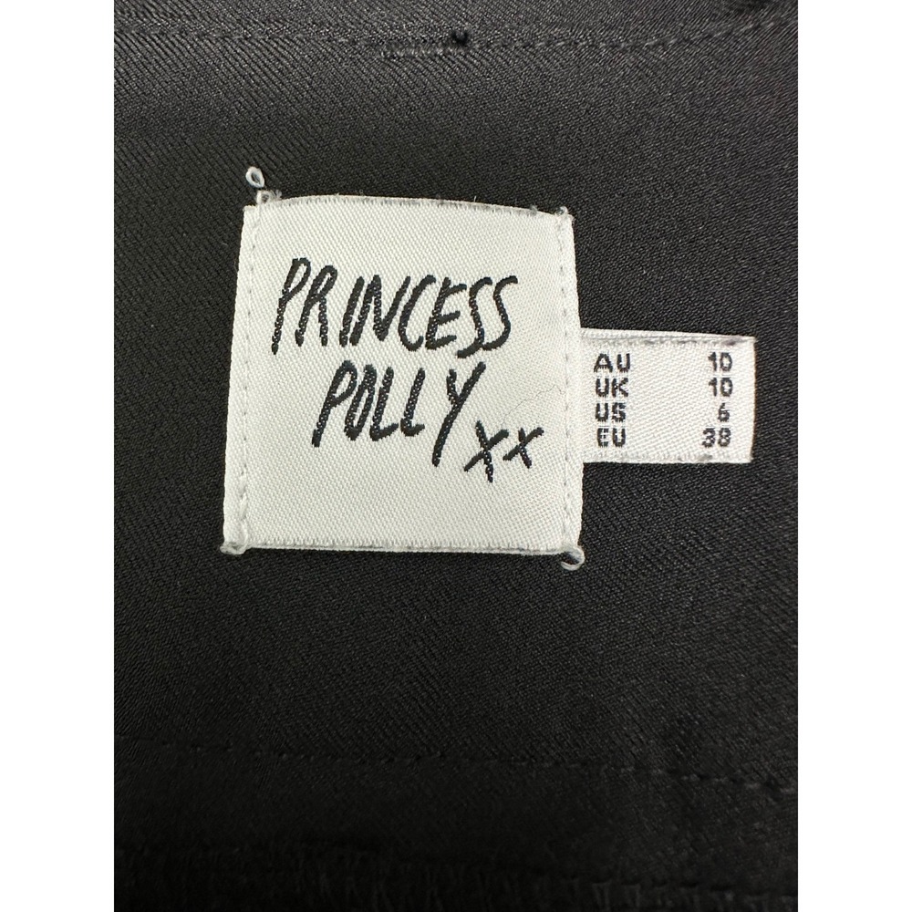 Princess Polly Black Skirt Slit Front Pleated Size 6 - Picture 5 of 7